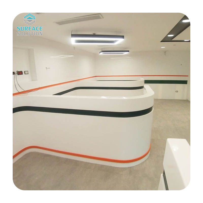 Pure Acrylic Solid Surface Stone Artificial Stone Reception Desk 