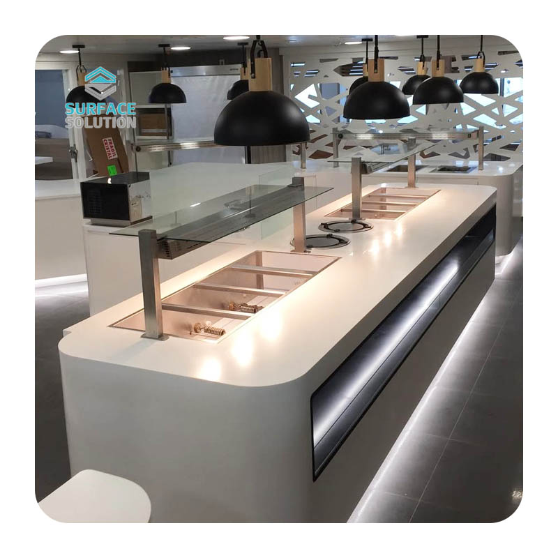 Unique Design Interior Acrylic Solid Surface Sheets Stone Countertops Kitchen Table Tops