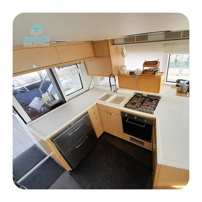 Factory Small Modern Black And White Kitchen Table Detachable Counter Top Acrylic Solid Surface Panels