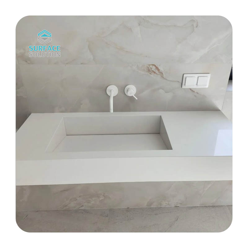 Wholesale Modified OEM Acrylic Solid Surface White Non-toxic Bathroom Sinks