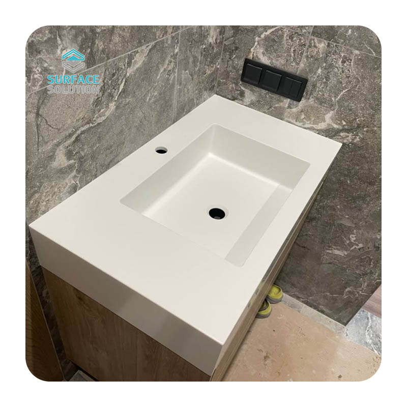 Customized Professional Modified and Pure Acrylic Solid Surface Repairability Bathroom Sinks