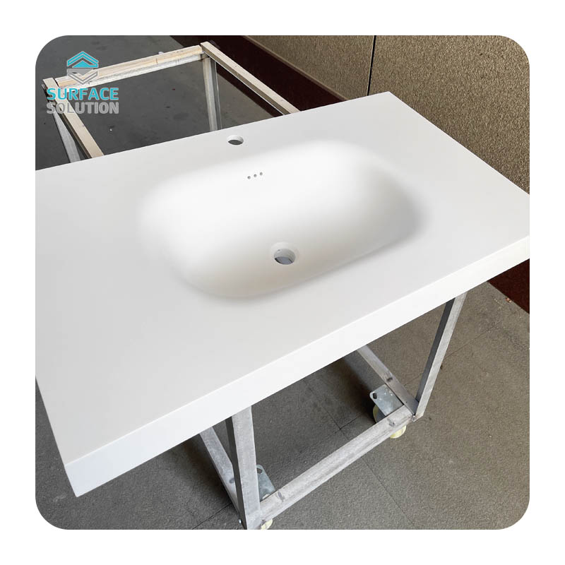 Made in China Bathroom One Piece Mold Waterproof Acrylic Solid Surface Basin Toilets Sinks Vanity Sink Bathroom Vanities