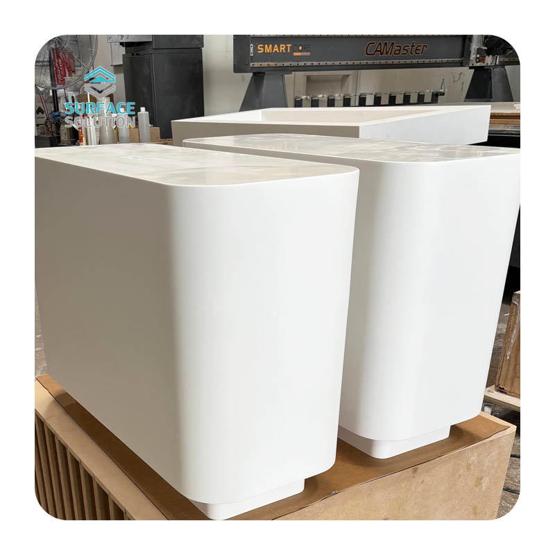 white reception desk