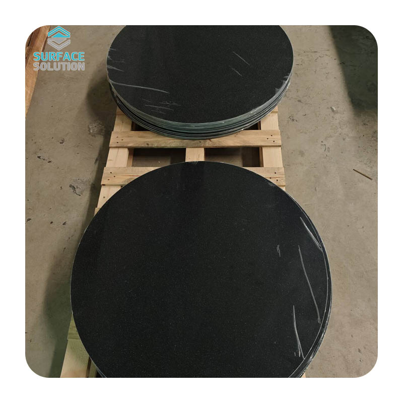 Factory Direct Solid Black Custom Rectangular and Circle Modified and Pure Acrylic Solid Surface Table Tops