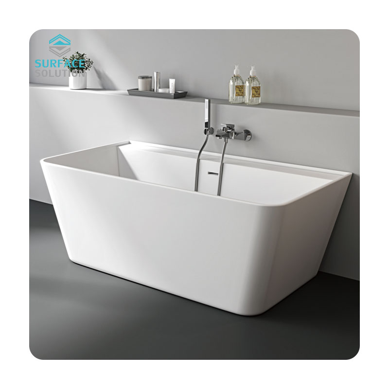 1710x810x590mm White Acrylic Solid Surface Bathtubs Freestanding