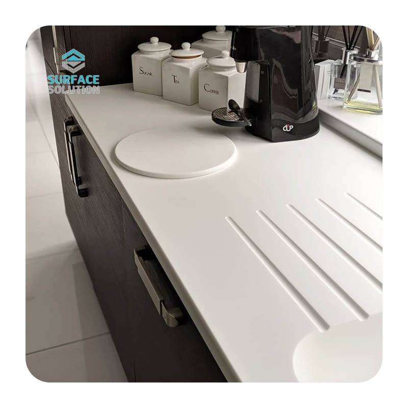 High Quality Easy Clean Acrylic Solid Surface Slabs Modern Kitchen Table 
