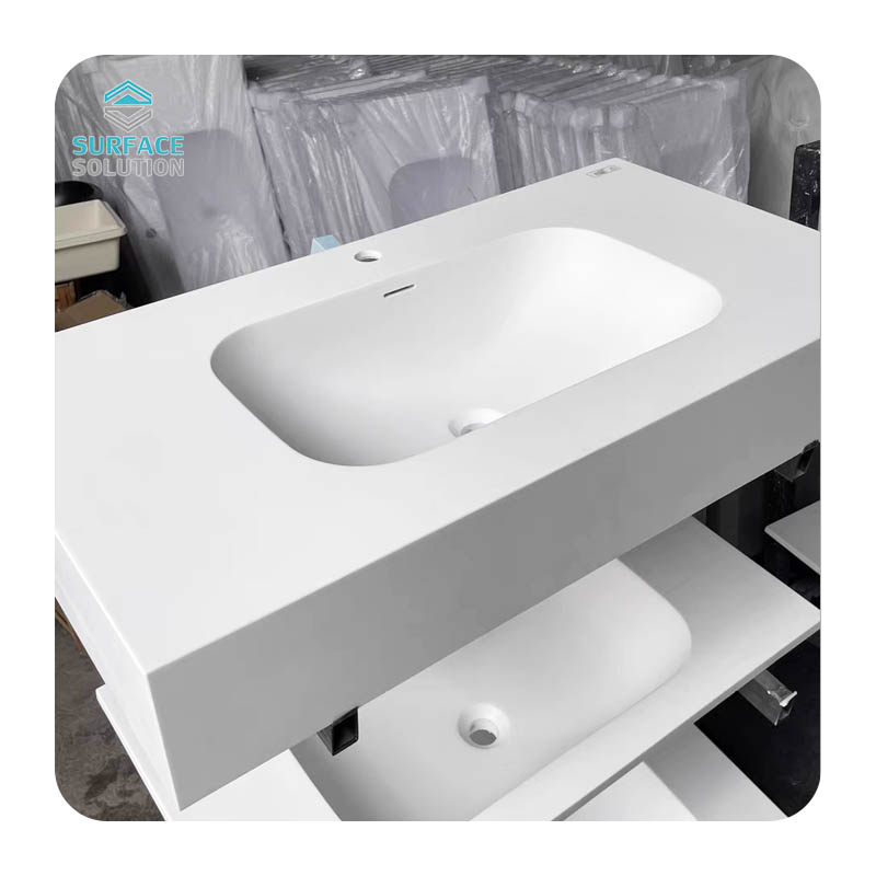 Made in China Bathroom One Piece Mold Waterproof Acrylic Solid Surface Basin Toilets Sinks Vanity Sink Bathroom Vanities