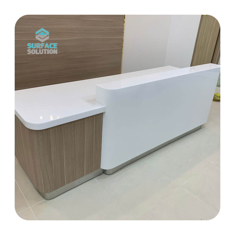 Acrylic Solid Surface Sheet Material - Office Salon Coffee Shop Reception Desk Front