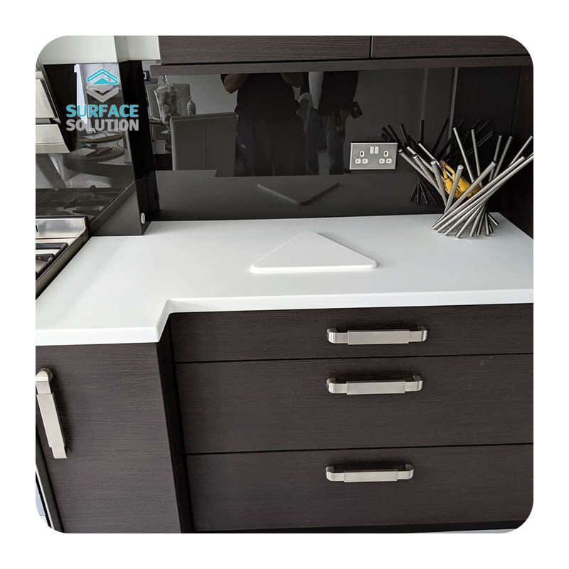 Home Theme Pure And Modified Acrylic Solid Surface Slab Kitchen Table Counter