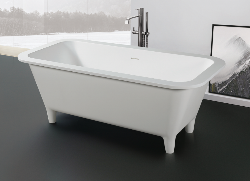 YouthStyle 1700x800x670mm Acrylic Solid Surface Bathtub Modern Elegance for Contemporary Living
