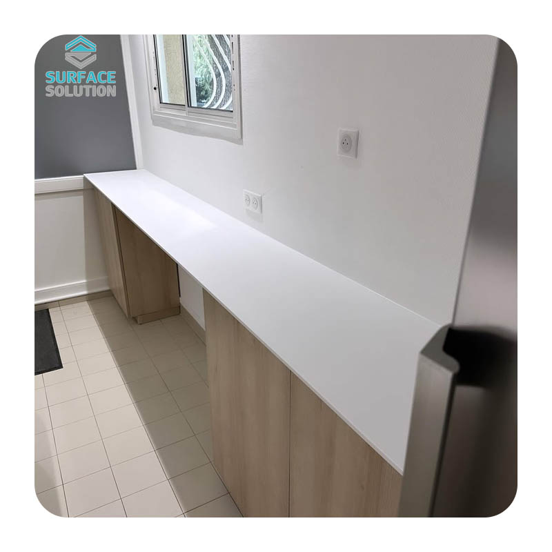 Home Furniture Easy clean Rectangular White acrylic solid surface stone Custom Tabletop