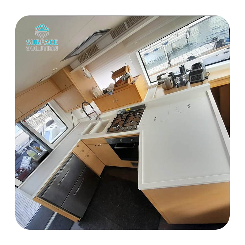Factory Small Modern Black And White Kitchen Table Detachable Counter Top Acrylic Solid Surface Panels